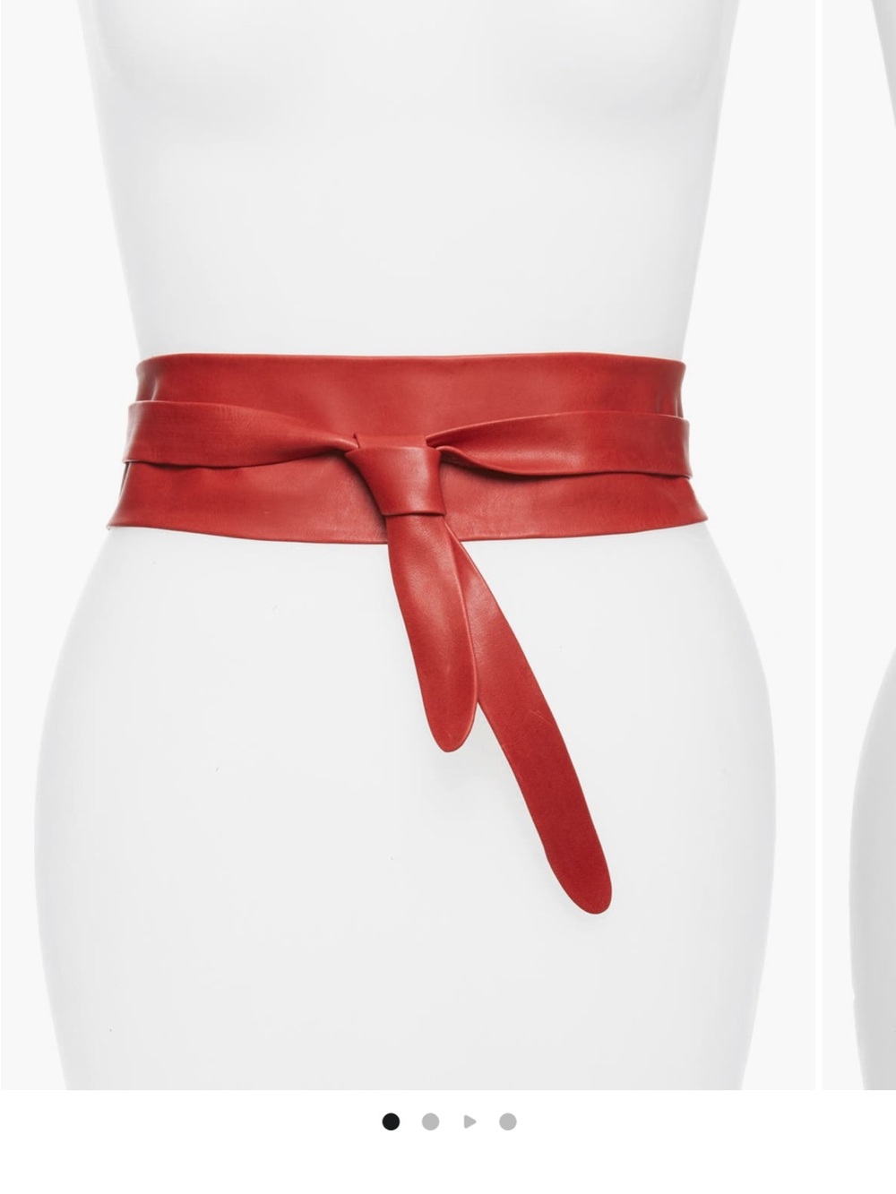 ADA COLLECTION midi wrap belt in red leather